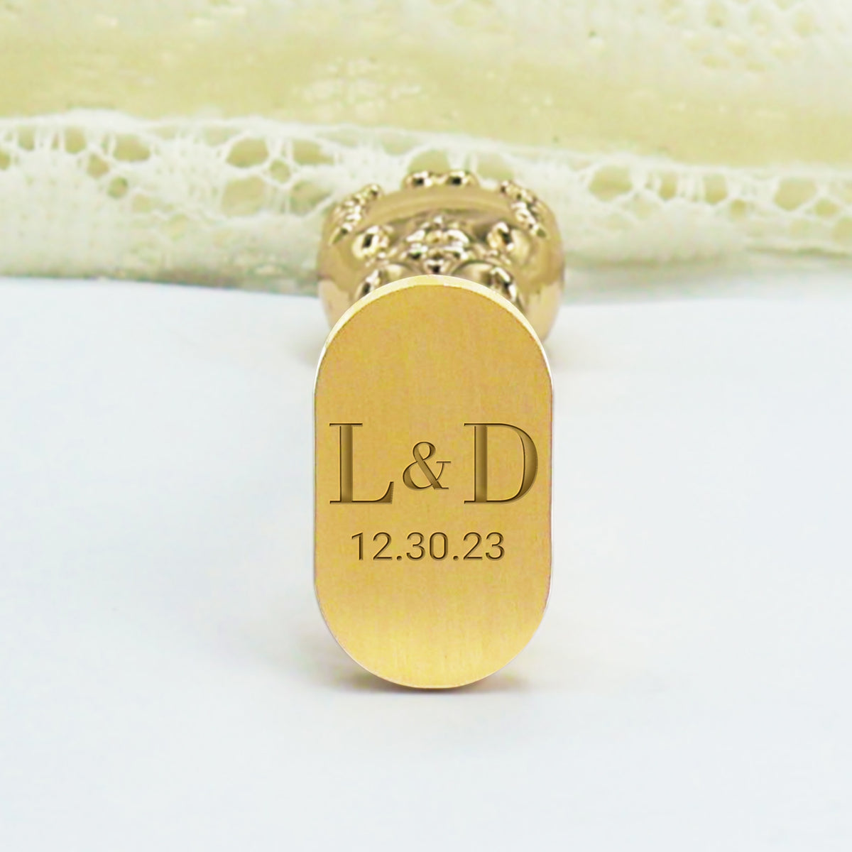 Custom Oval Wedding Wax Seal Stamp - Style 18 4