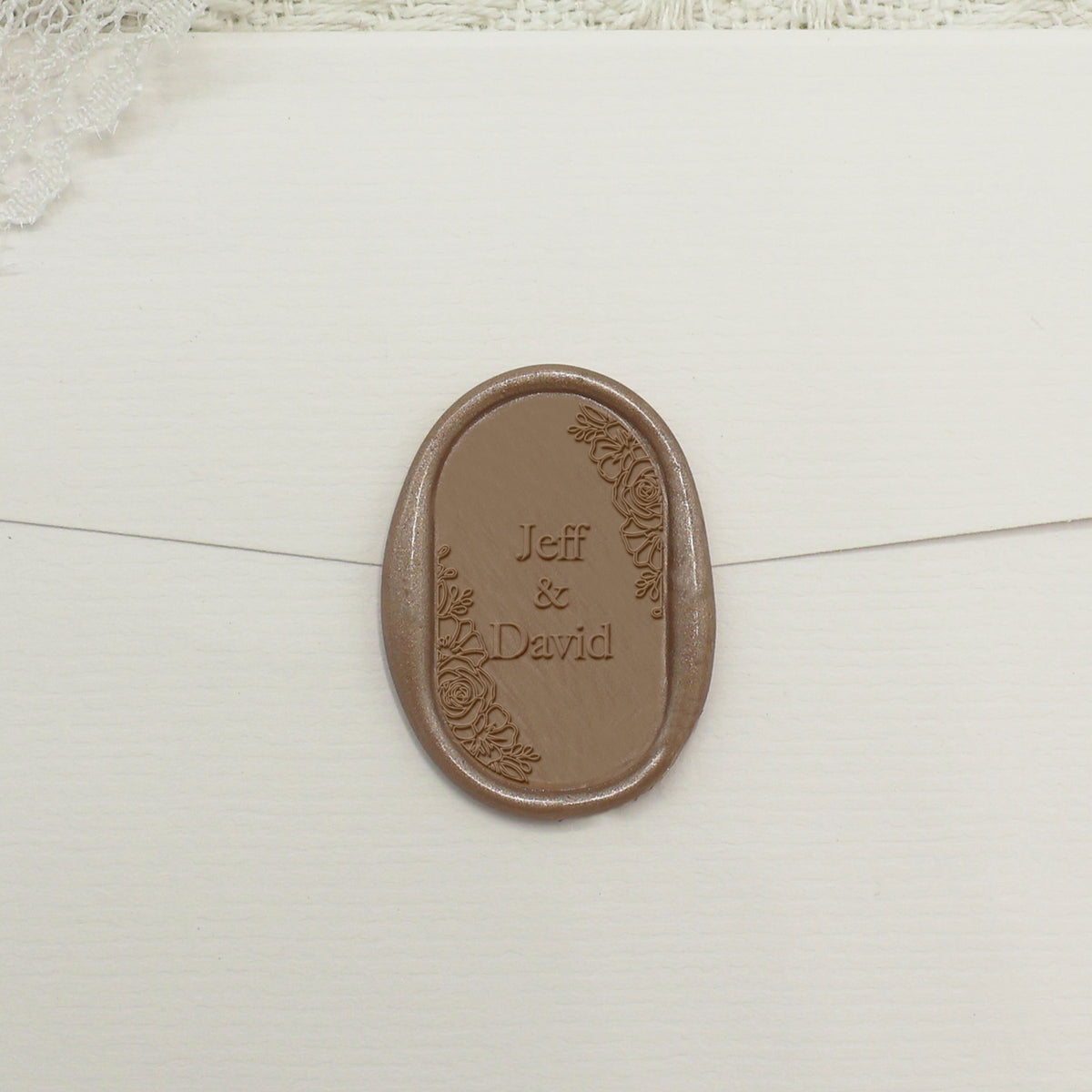 Custom Oval Wedding Wax Seal Stamp - Style 22 1