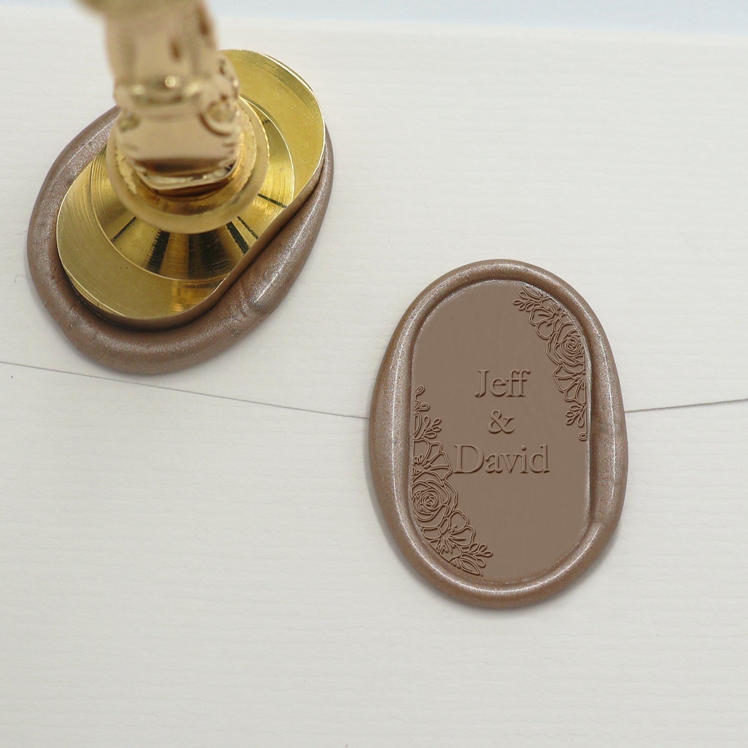 Custom Oval Wedding Wax Seal Stamp - Style 22 2