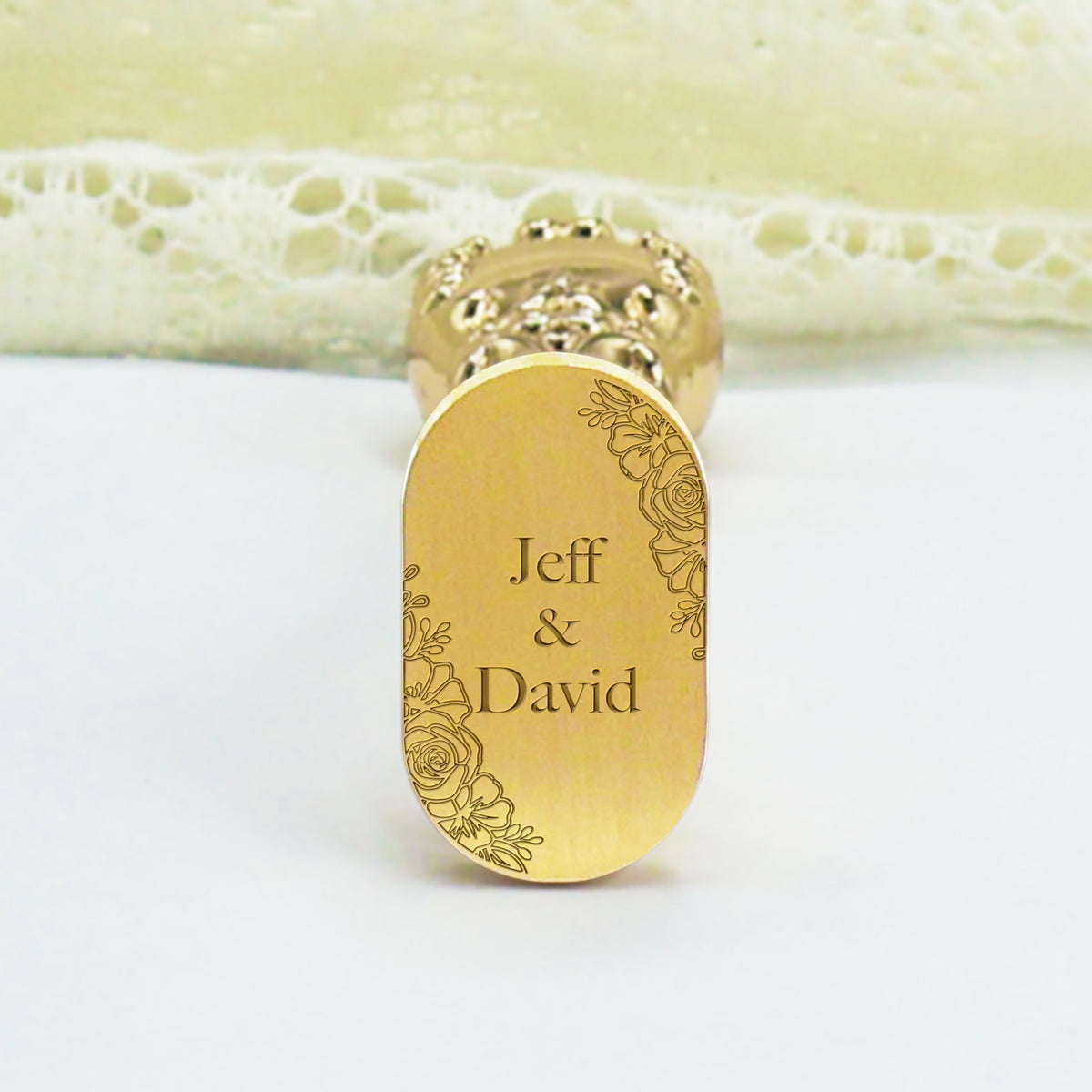 Custom Oval Wedding Wax Seal Stamp - Style 22 4