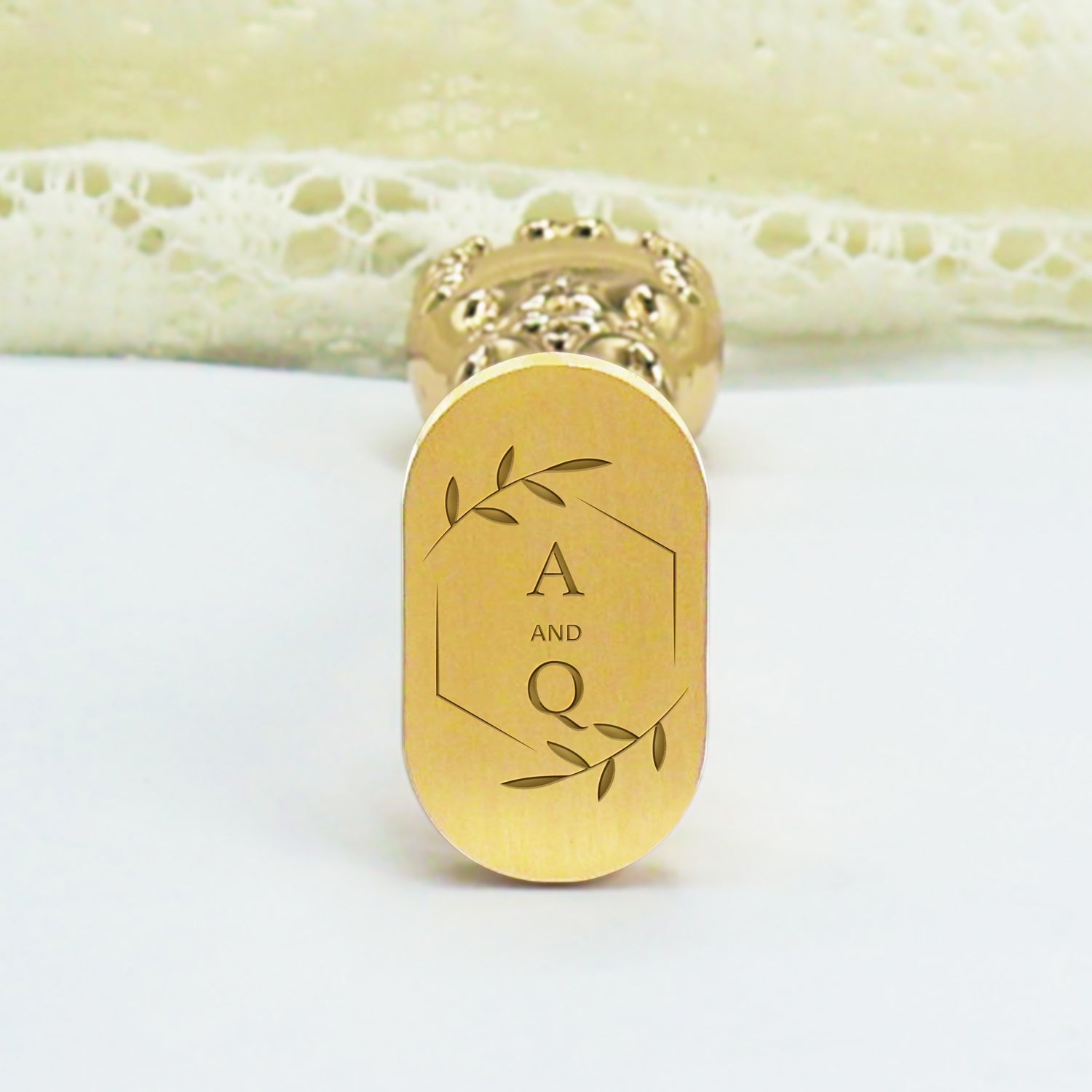 Custom Oval Wedding Wax Seal Stamp - Style 24 4
