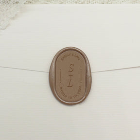 Custom Oval Wedding Wax Seal Stamp - Style 3 1