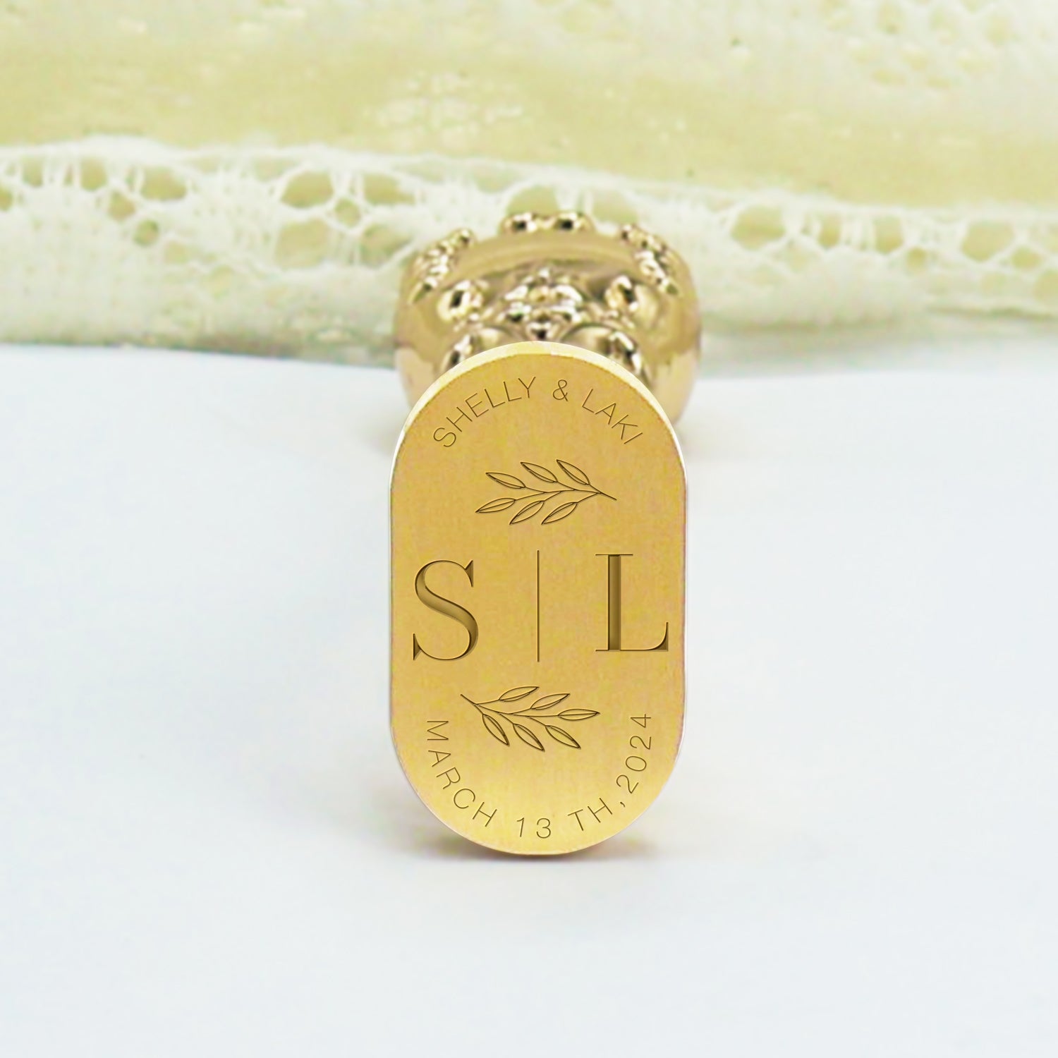 Custom Oval Wedding Wax Seal Stamp - Style 4 4