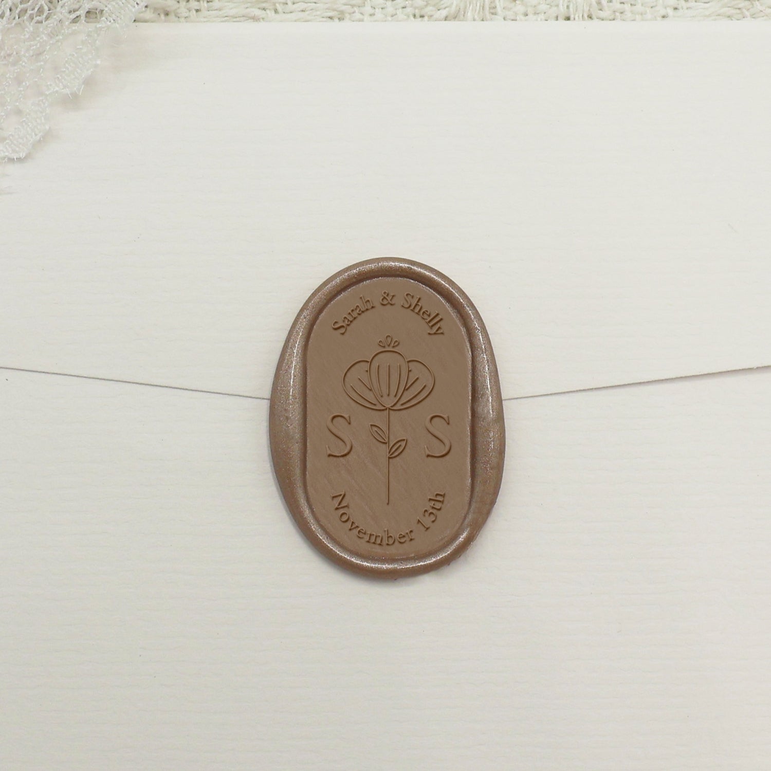 Custom Oval Wedding Wax Seal Stamps (27 Designs) - Stamprints1
