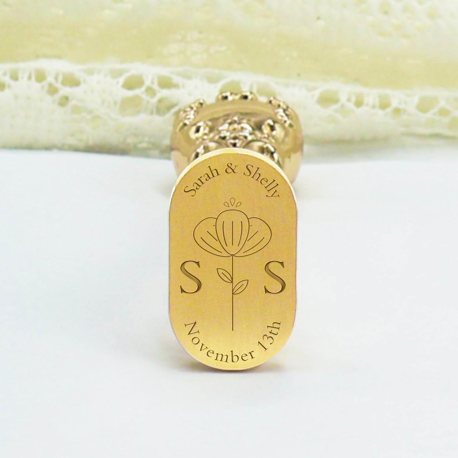 Custom Oval Wedding Wax Seal Stamps (27 Designs) - Stamprints2