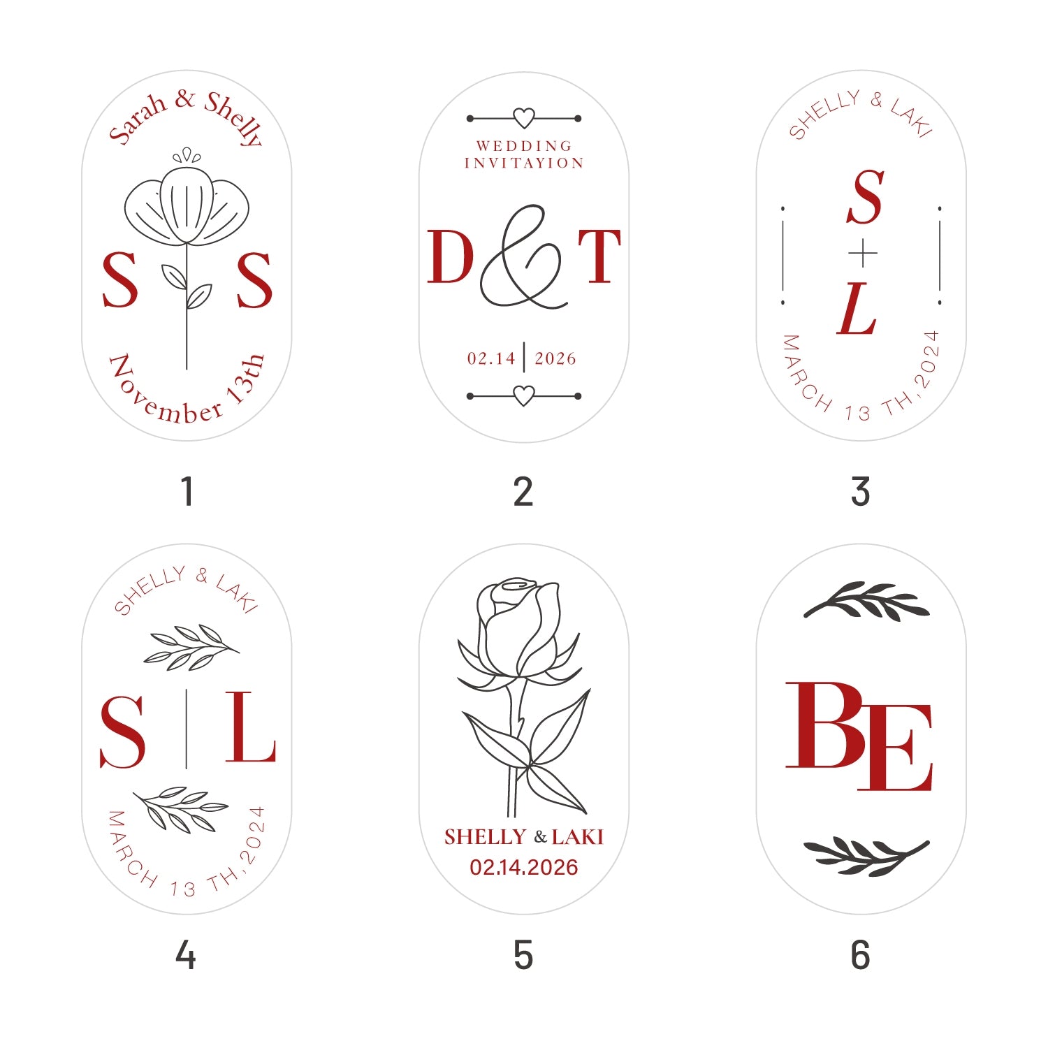 Custom Oval Wedding Wax Seal Stamps (27 Designs) - Stamprints4