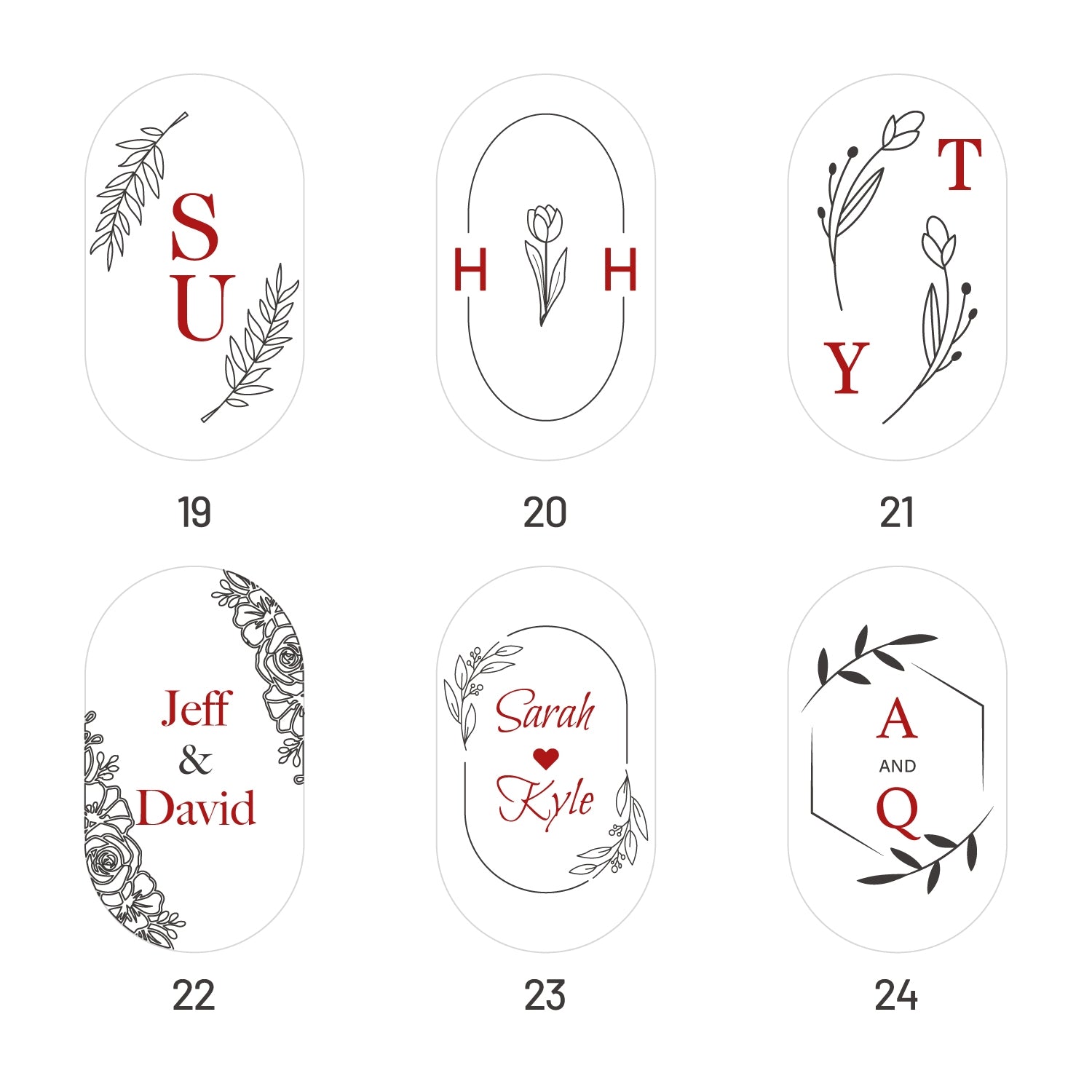 Custom Oval Wedding Wax Seal Stamps (27 Designs) - Stamprints7