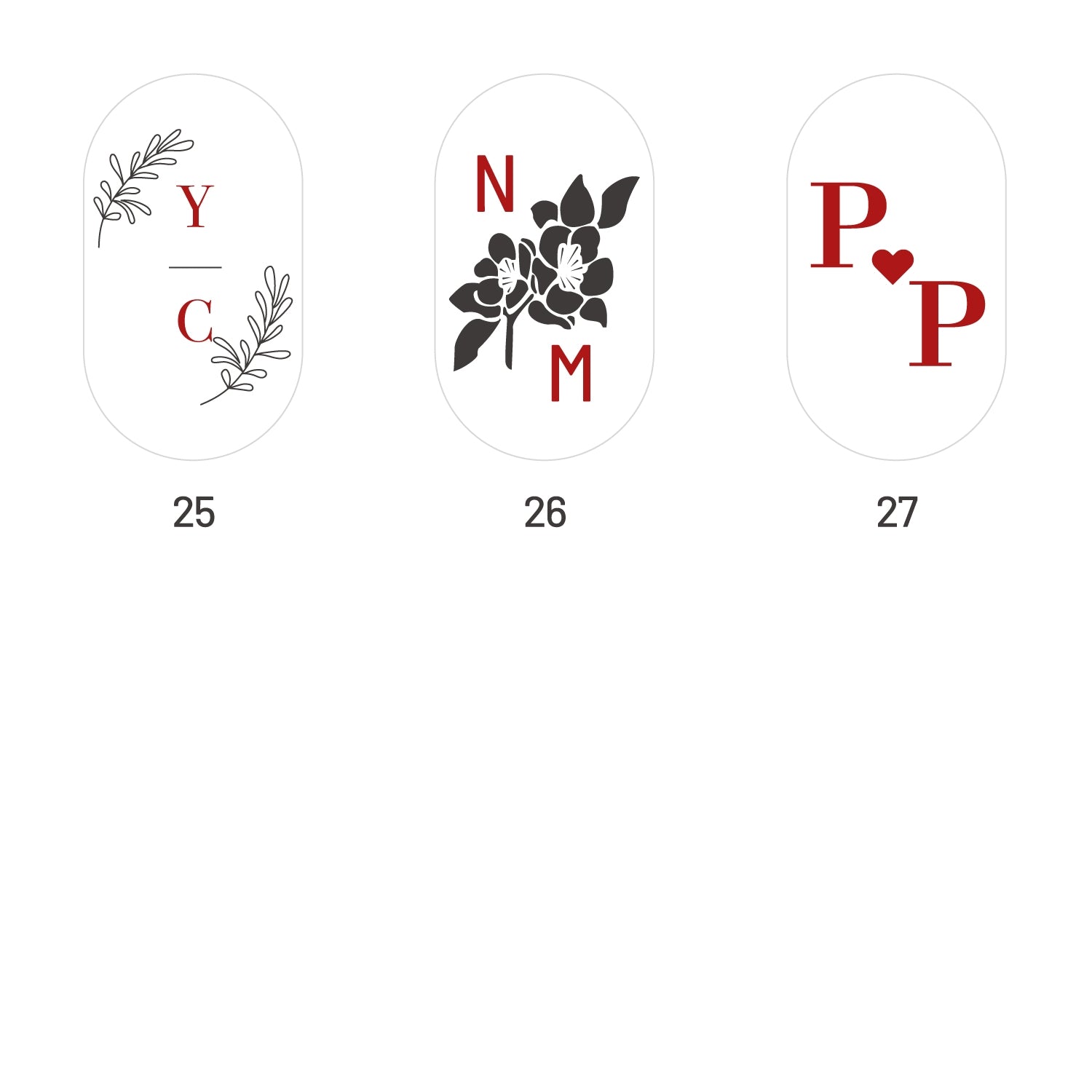 Custom Oval Wedding Wax Seal Stamps (27 Designs) - Stamprints8