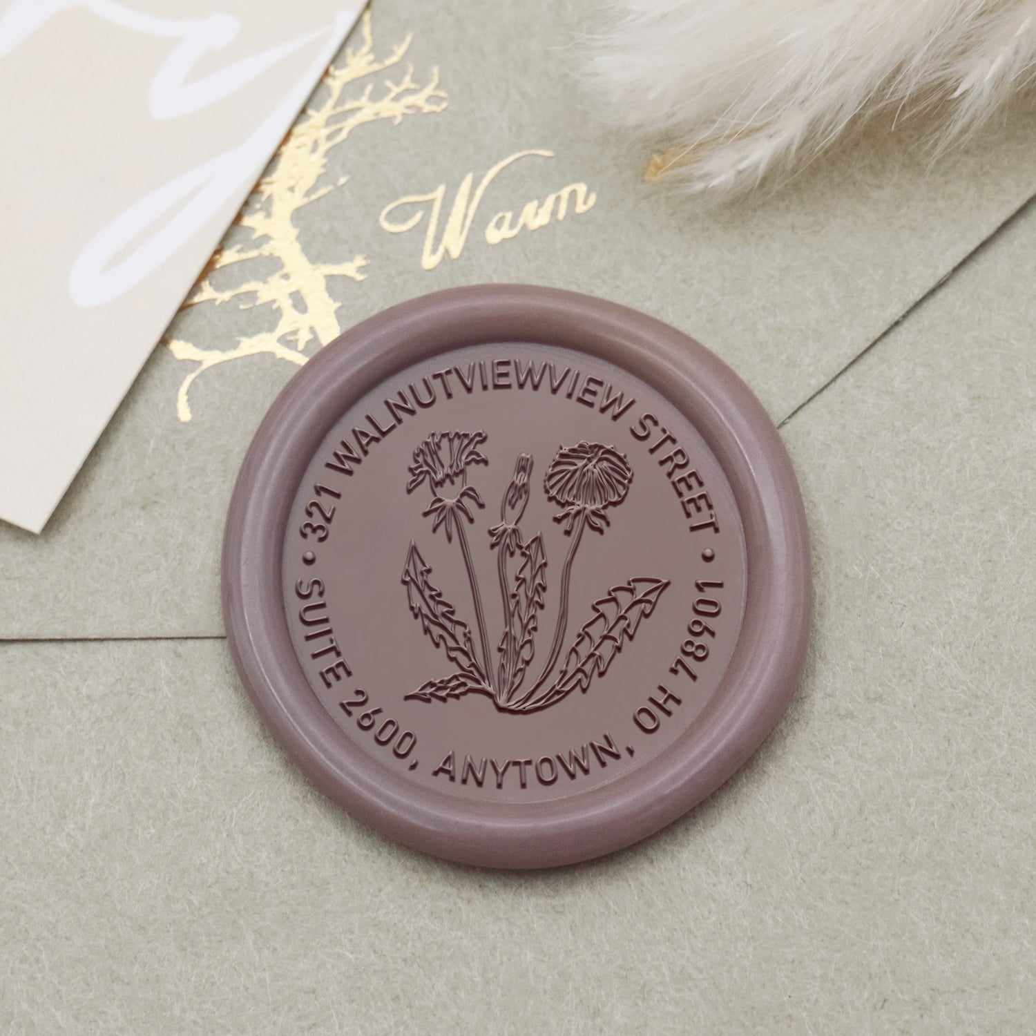 Custom Peony Address Wax Seal Stamp-11 1