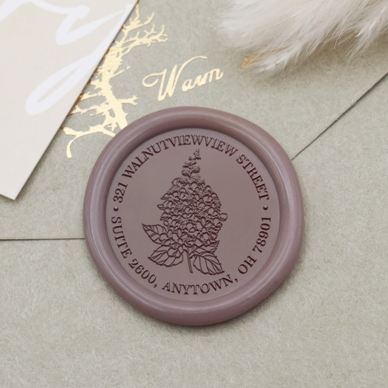 Custom Peony Address Wax Seal Stamp-13 1