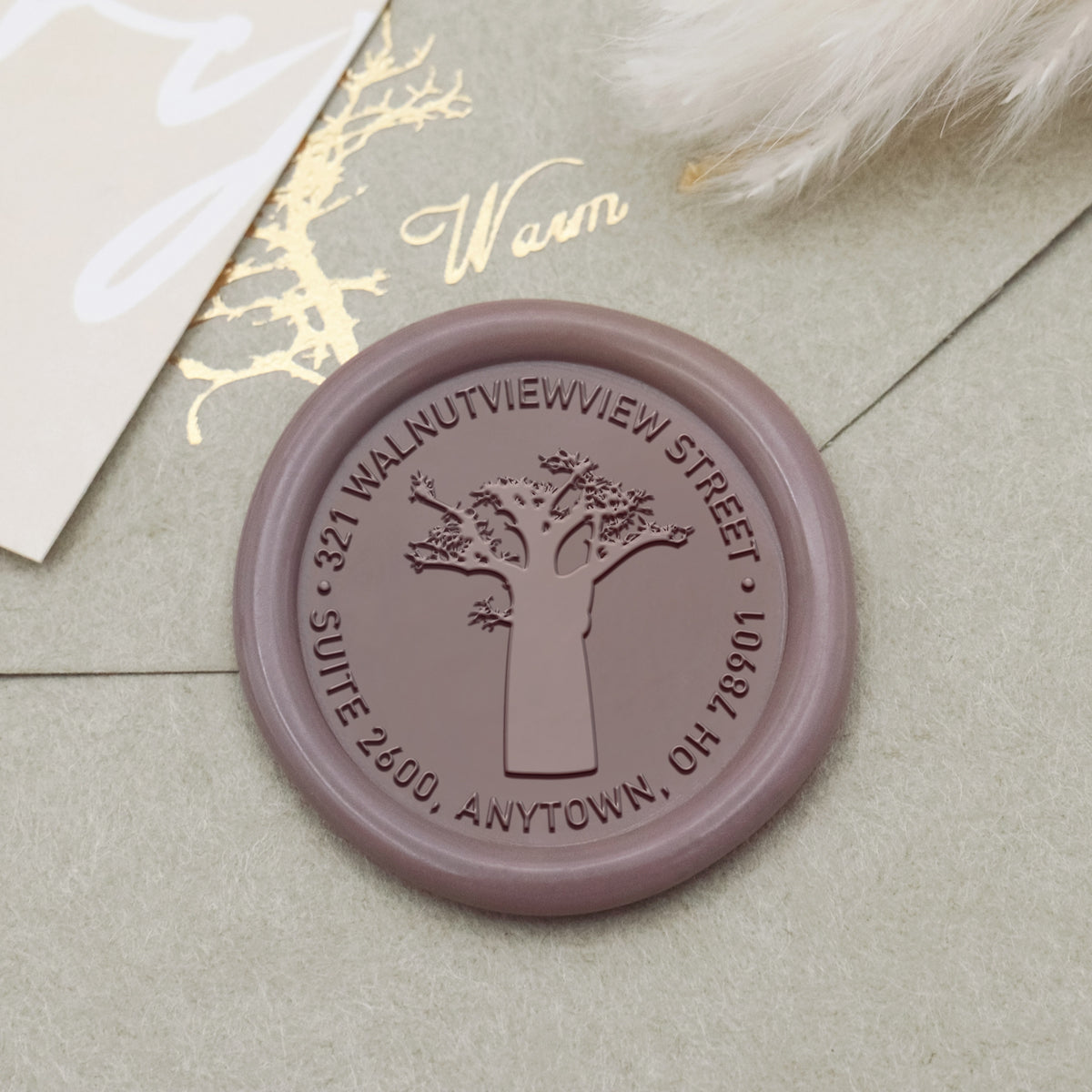 Custom Peony Address Wax Seal Stamp-27 1