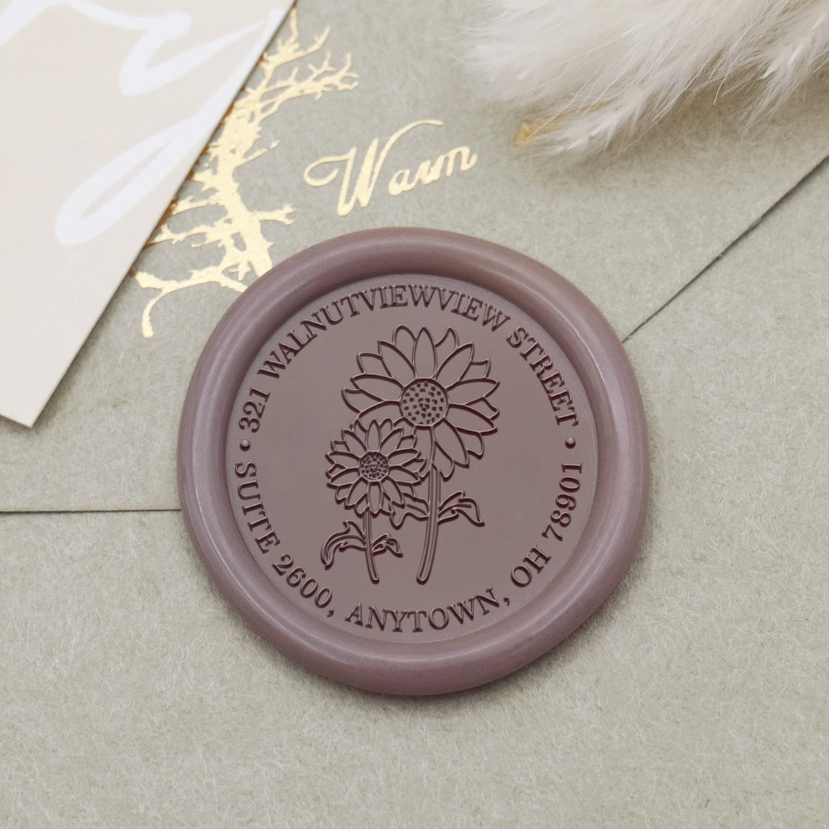 Custom Peony Address Wax Seal Stamp-4 1