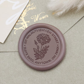 Custom Peony Address Wax Seal Stamp-5 1