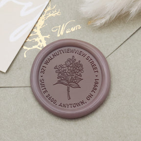 Custom Peony Address Wax Seal Stamp-7 1