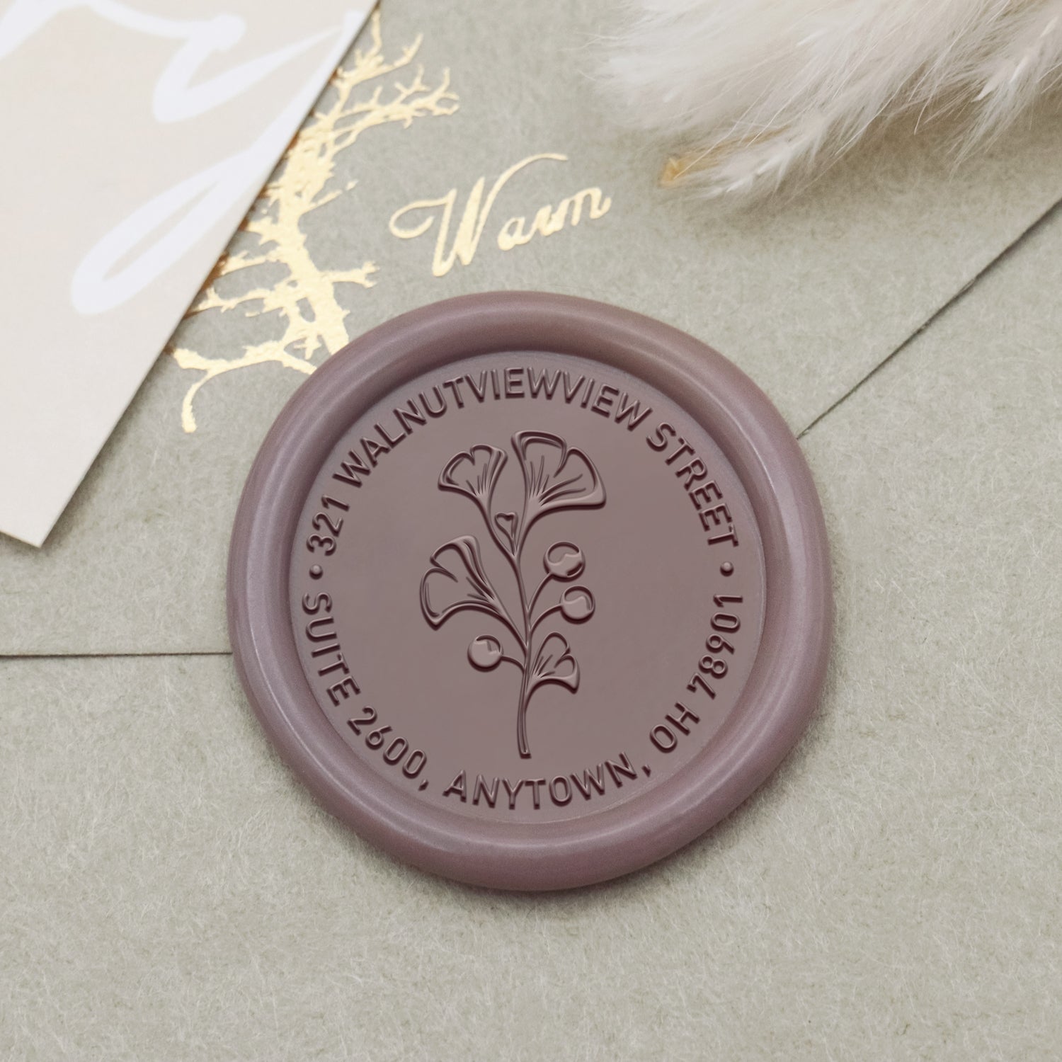 Custom Peony Address Wax Seal Stamp-8 1