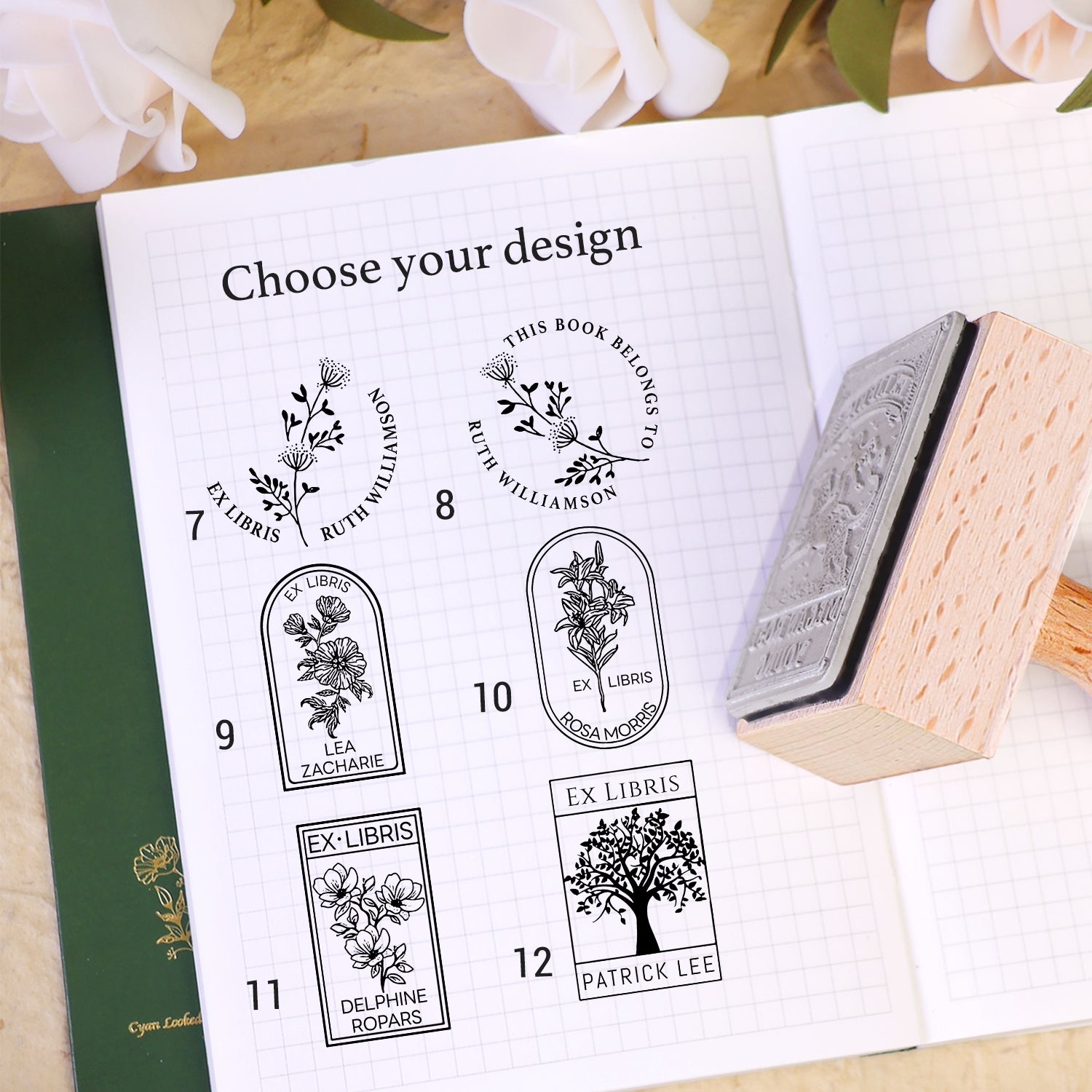 Custom Plant Series Book Wooden Rubber Stamps (20 Designs)2