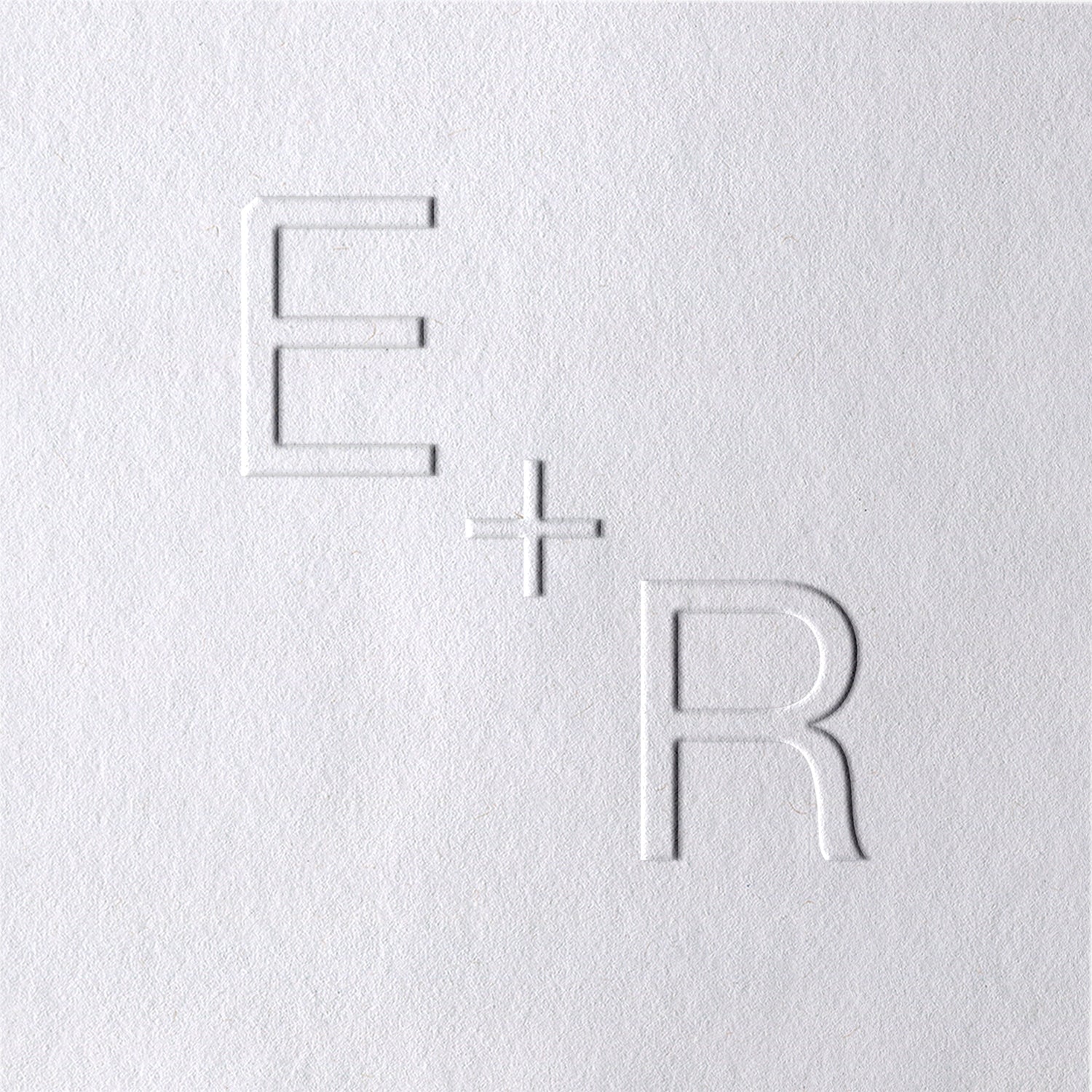 Custom Plus Sign with Diagonal Initials Minimalist Wedding Embosser 81