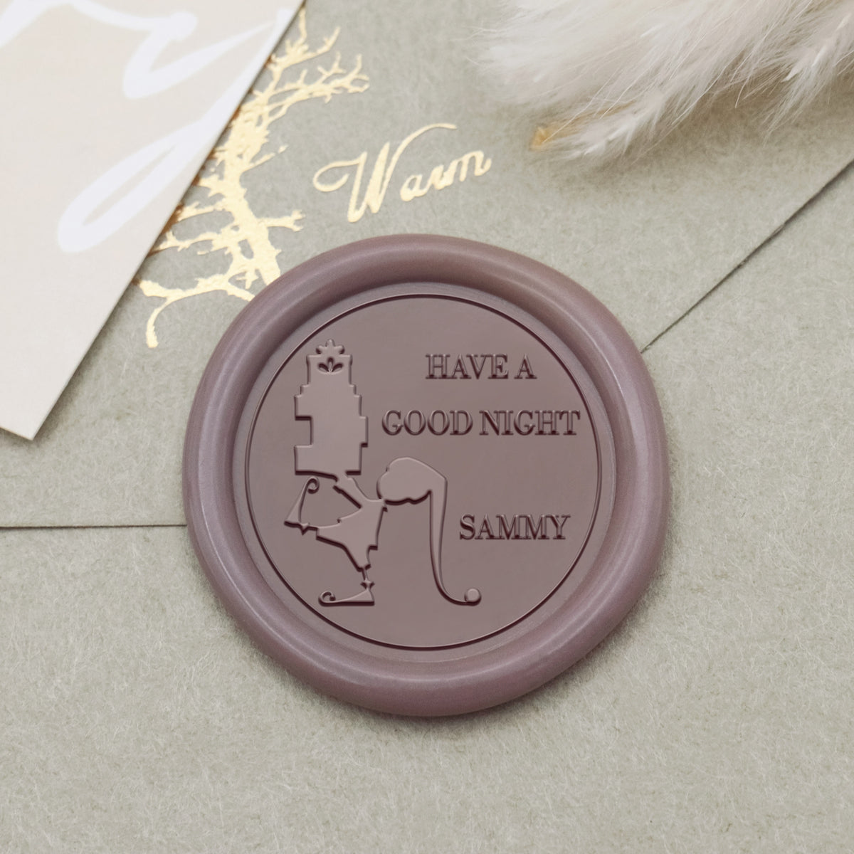 Custom Present-Holding Girl Christmas Name Wax Seal Stamp1