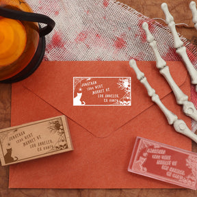 Custom Rectangular Holloween Address Return Rubber Stamp (27 Designs)-12 4
