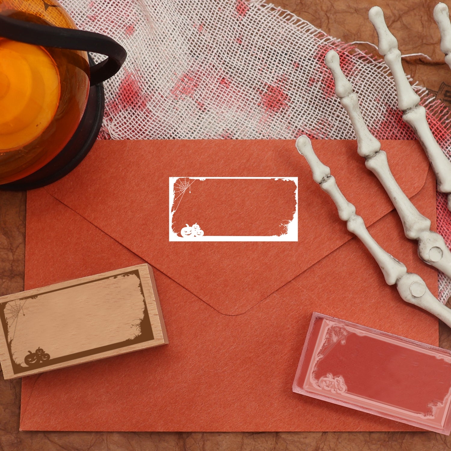Custom Rectangular Holloween Address Return Rubber Stamp (27 Designs)-23 4
