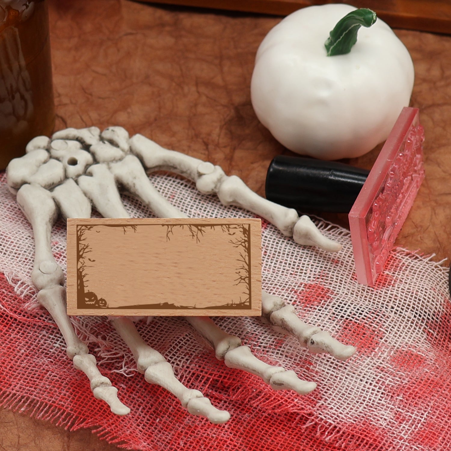 Custom Rectangular Holloween Address Return Rubber Stamp (27 Designs)-25 1