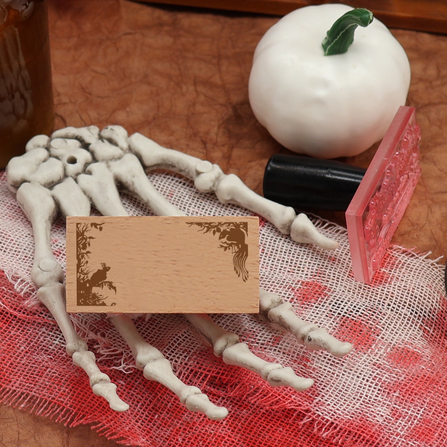 Custom Rectangular Holloween Address Return Rubber Stamp (27 Designs)-27 1