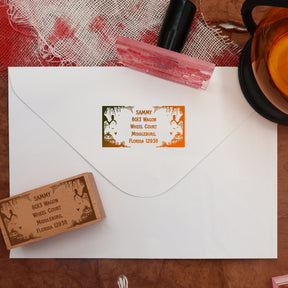Custom Rectangular Holloween Address Return Rubber Stamp (27 Designs)-4 3