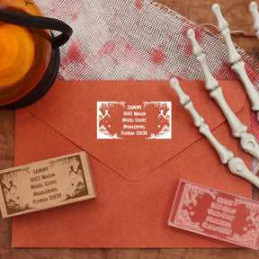 Custom Rectangular Holloween Address Return Rubber Stamp (27 Designs)-4 4