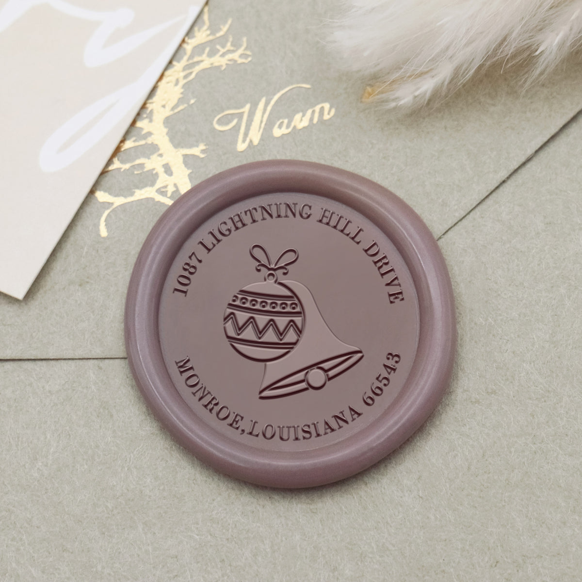 Custom Ring Bell Christmas Address Wax Seal Stamp1