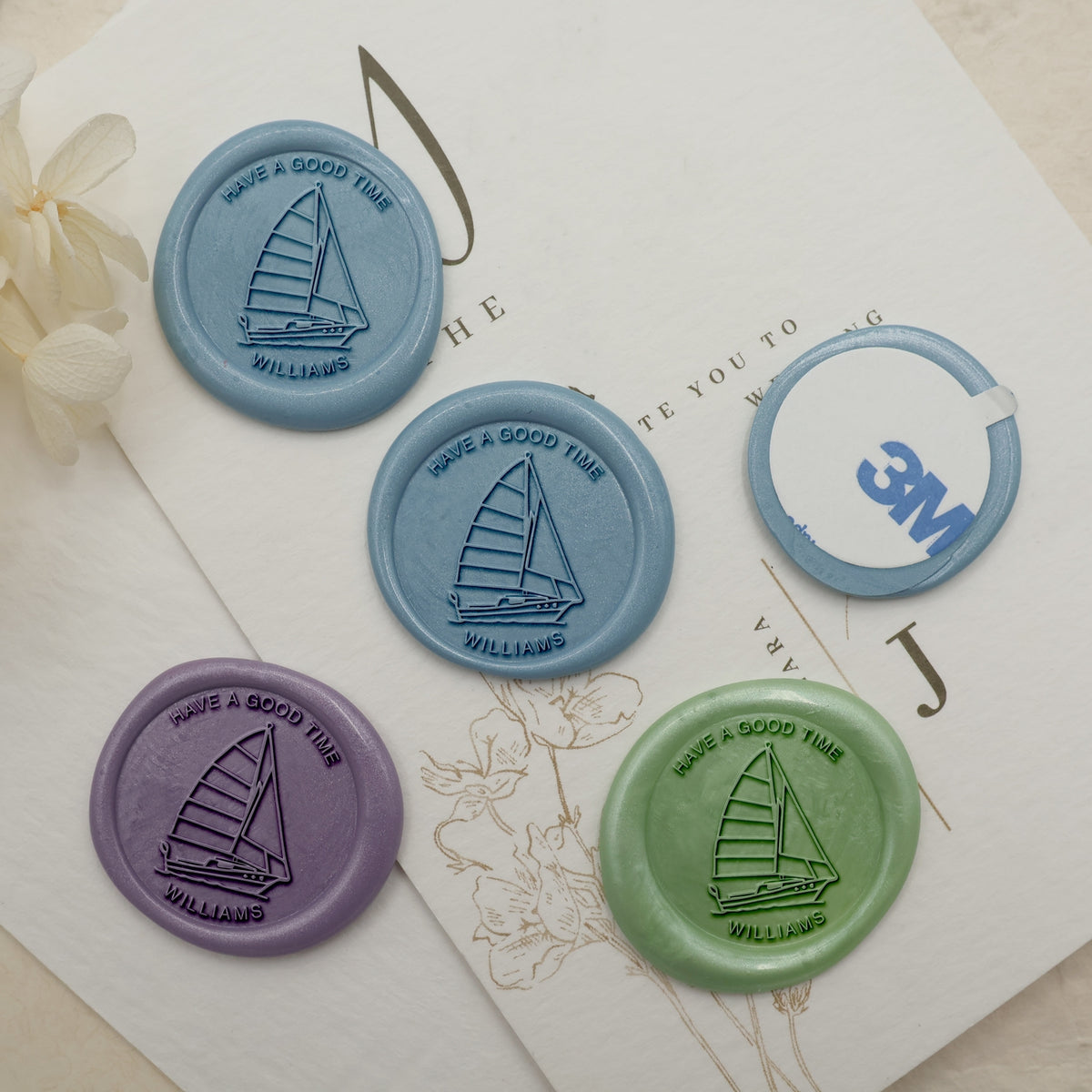 Custom Sailing Sports Name Wax Seal Stamp - Stamprints2