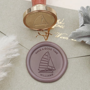 Custom Sailing Sports Name Wax Seal Stamp - Stamprints