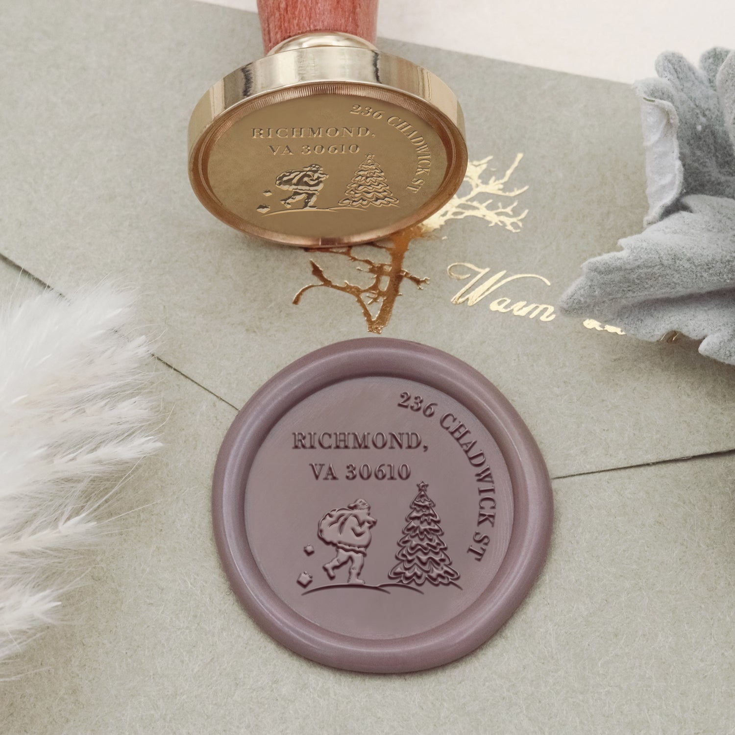 Custom Santa's Delivery Christmas Address Wax Seal Stamp