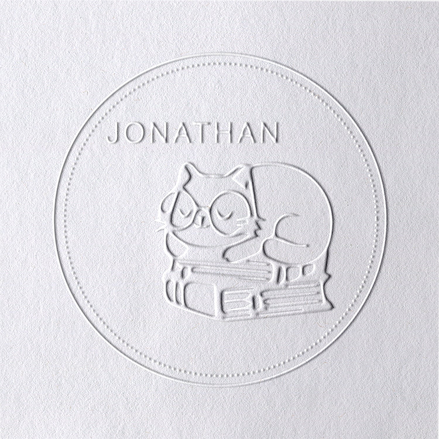 Custom Sleeping Cat Book Embosser Custom Sleeping Cat Book Embosser14-11