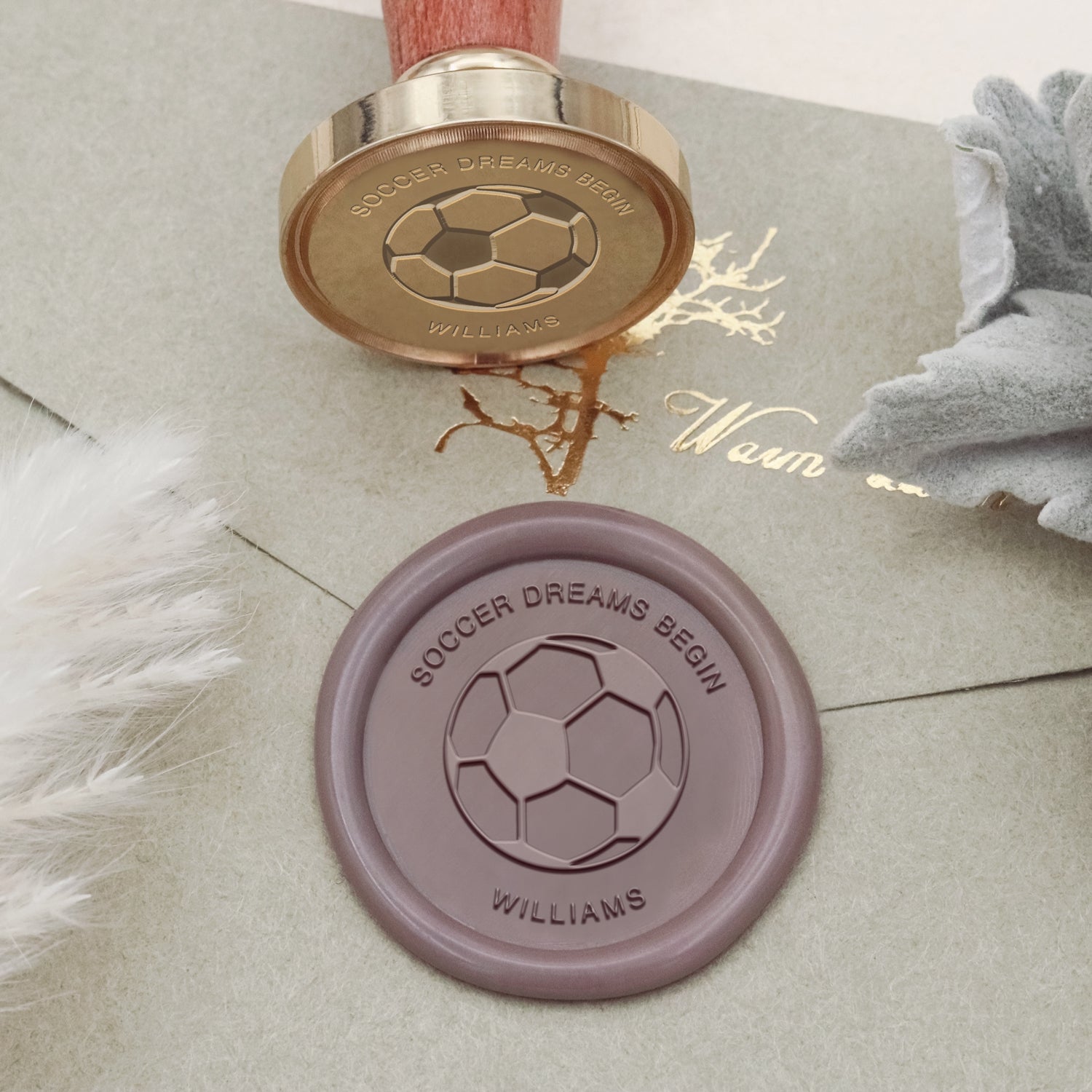 Custom Soccer Name Wax Seal Stamp - Stamprints