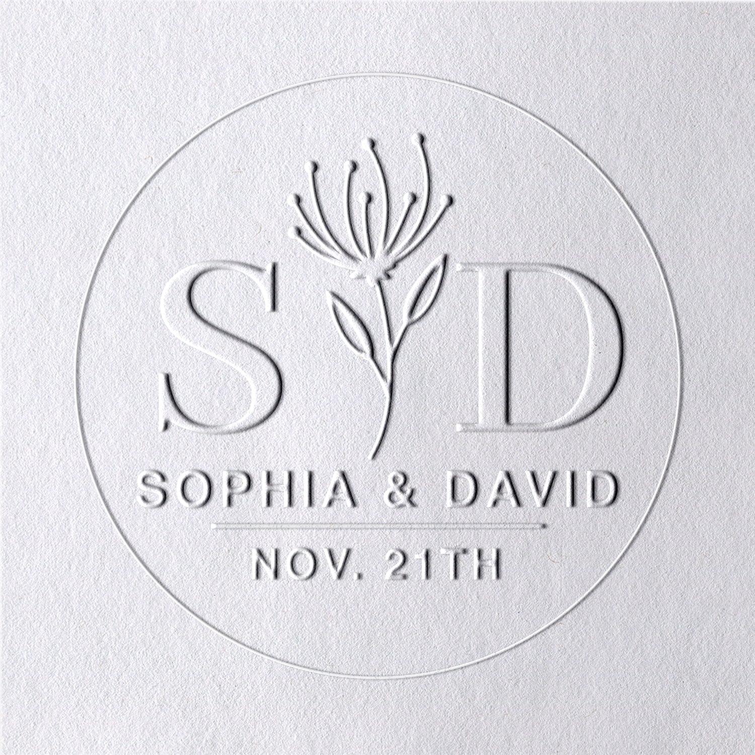 Custom Spider Lily Wedding Name and Date Embosser 211