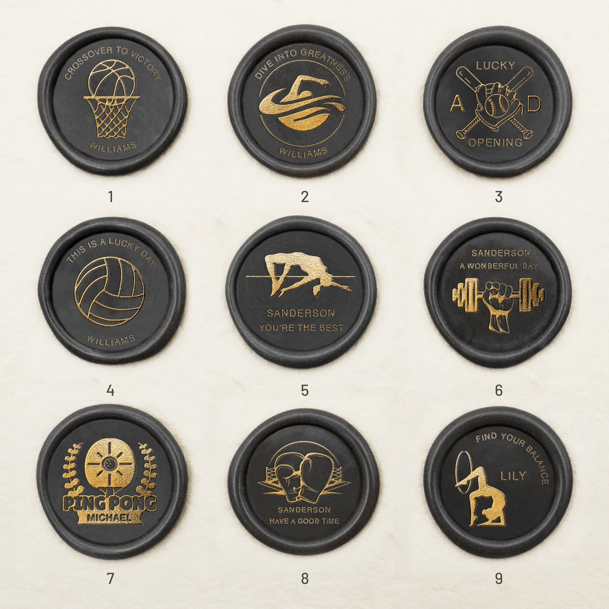 Custom Sports Name Wax Seal Stamp (27 Designs) - Stamprints4