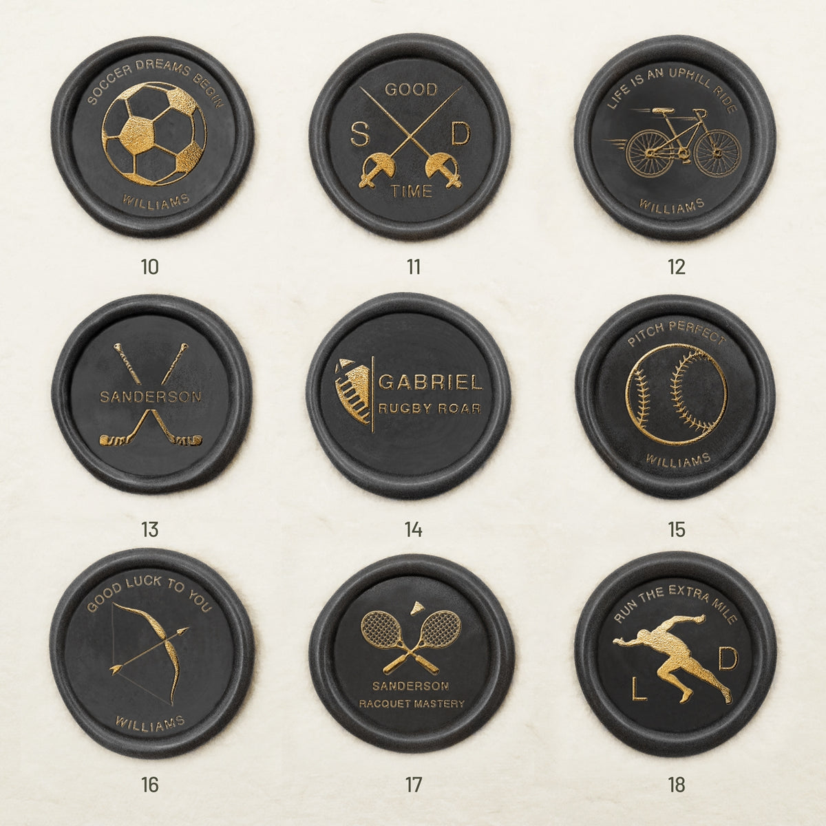 Custom Sports Name Wax Seal Stamp (27 Designs) - Stamprints5