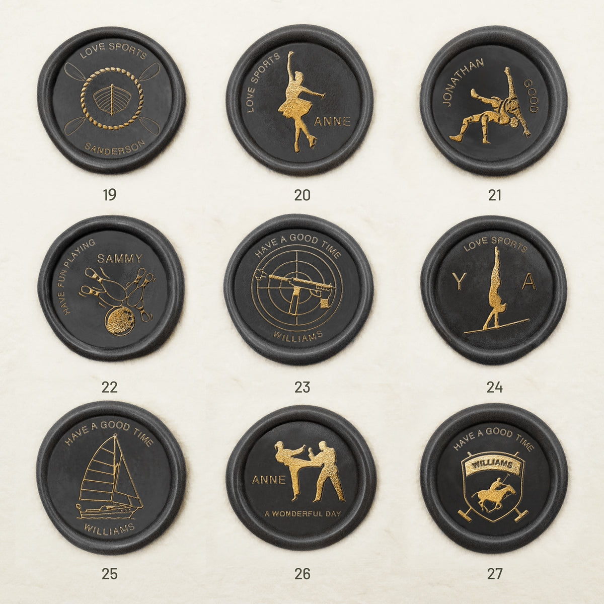 Custom Sports Name Wax Seal Stamp (27 Designs) - Stamprints6