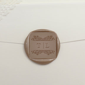 Custom Square Wedding Wax Seal Stamp - Style 18 - Stamprints1