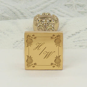 Custom Square Wedding Wax Seal Stamp - Style 19 - Stamprints2