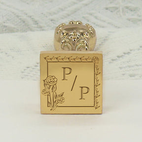 Custom Square Wedding Wax Seal Stamp - Style 20 - Stamprints2