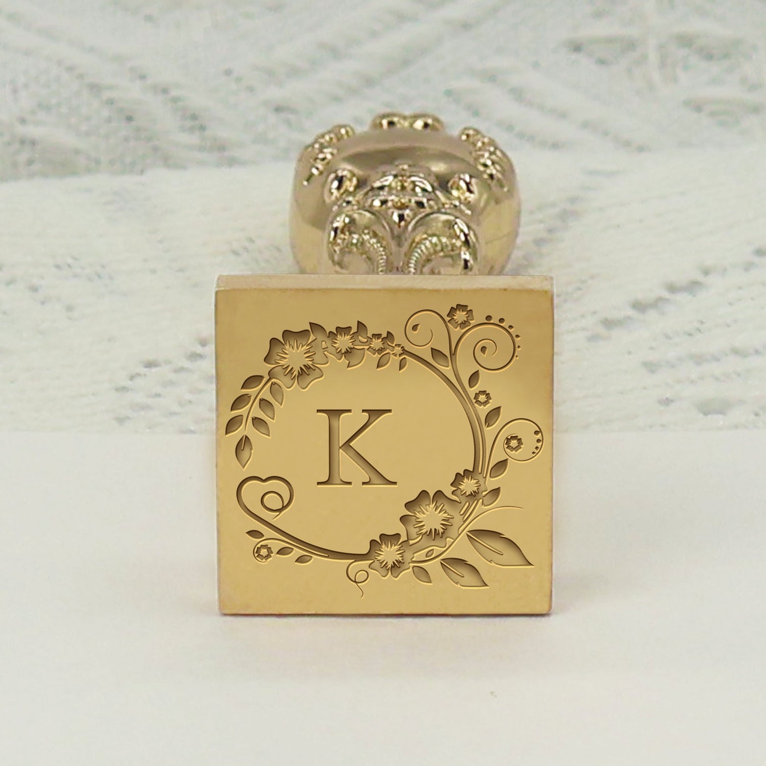 Custom Square Wedding Wax Seal Stamp - Style 24 - Stamprints2