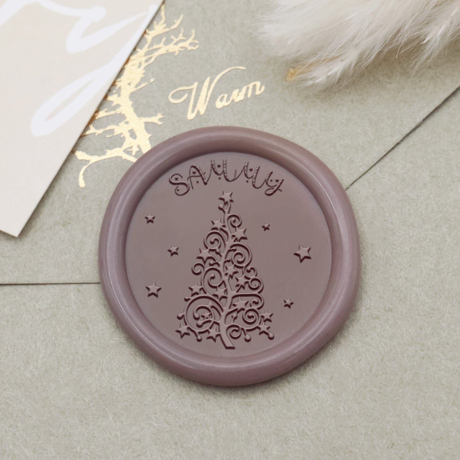 Custom Star Christmas Tree Name Wax Seal Stamp1