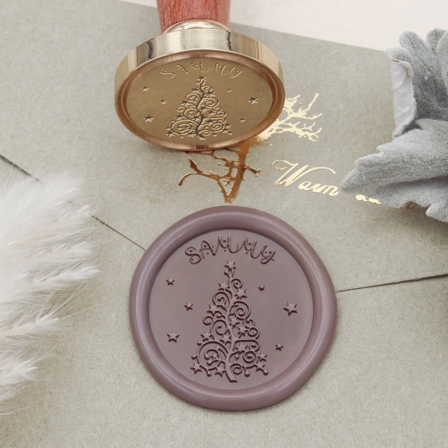 Custom Star Christmas Tree Name Wax Seal Stamp