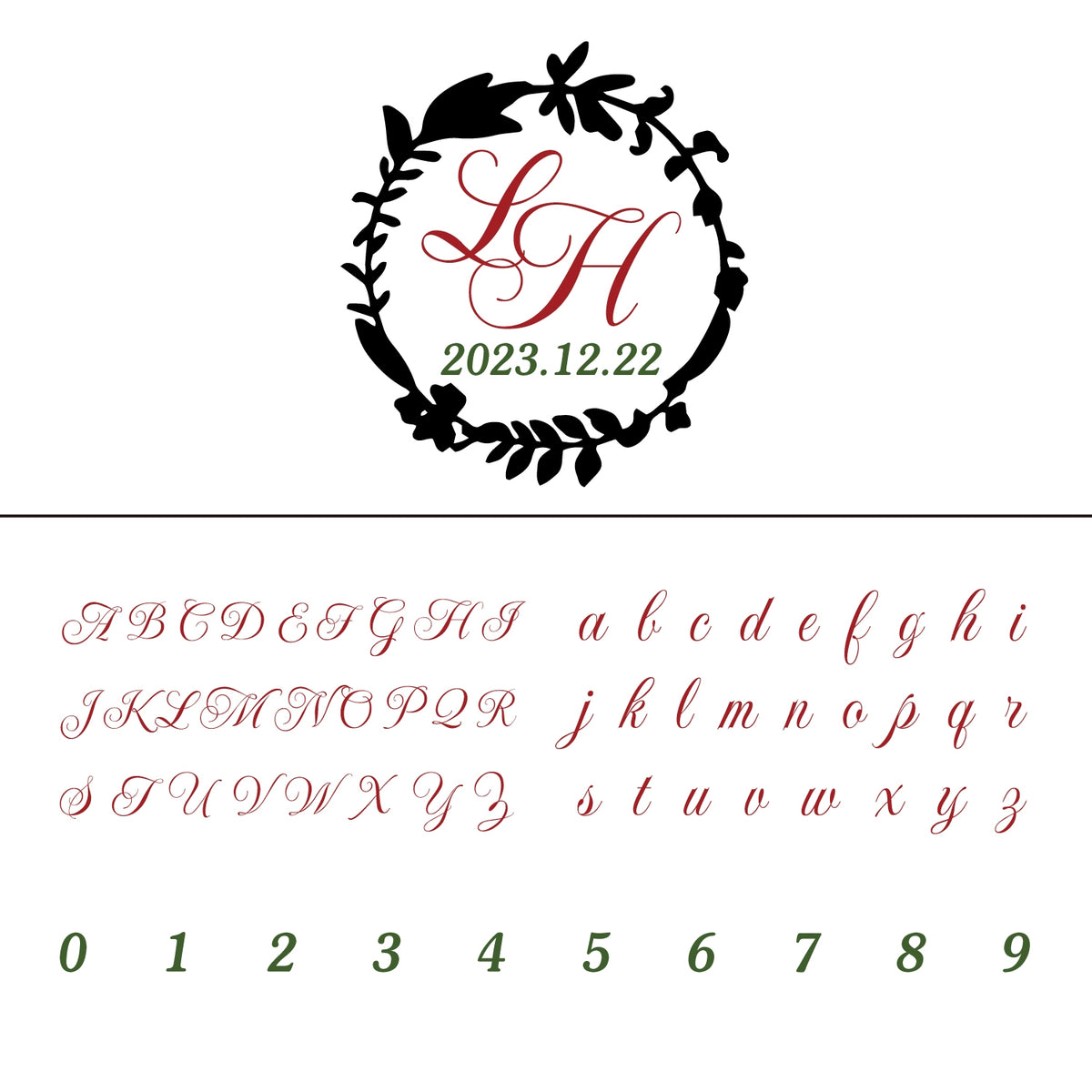 Custom Twig Wreath Wedding Monogram Wax Seal Stamp 28