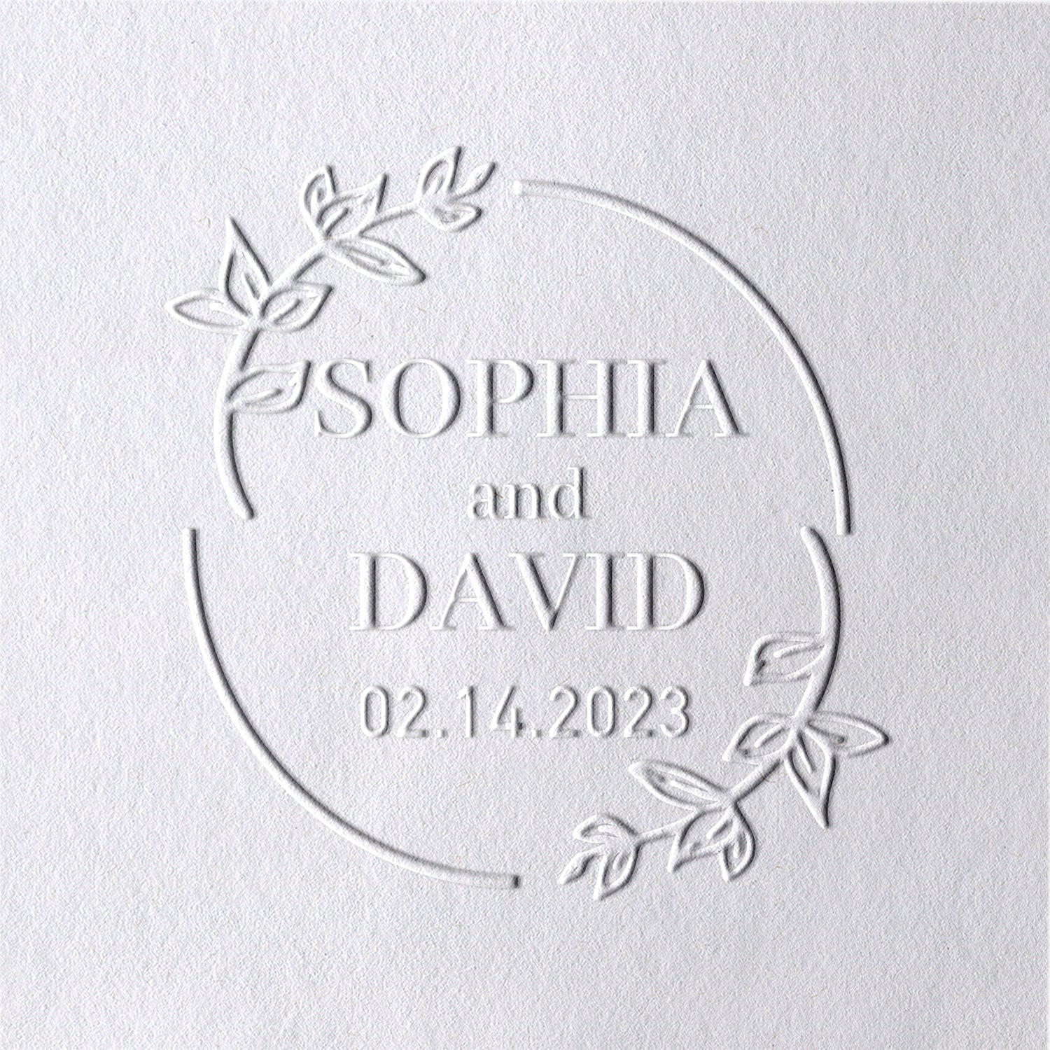 Custom Twigs Wedding Name and Date Embosser 521
