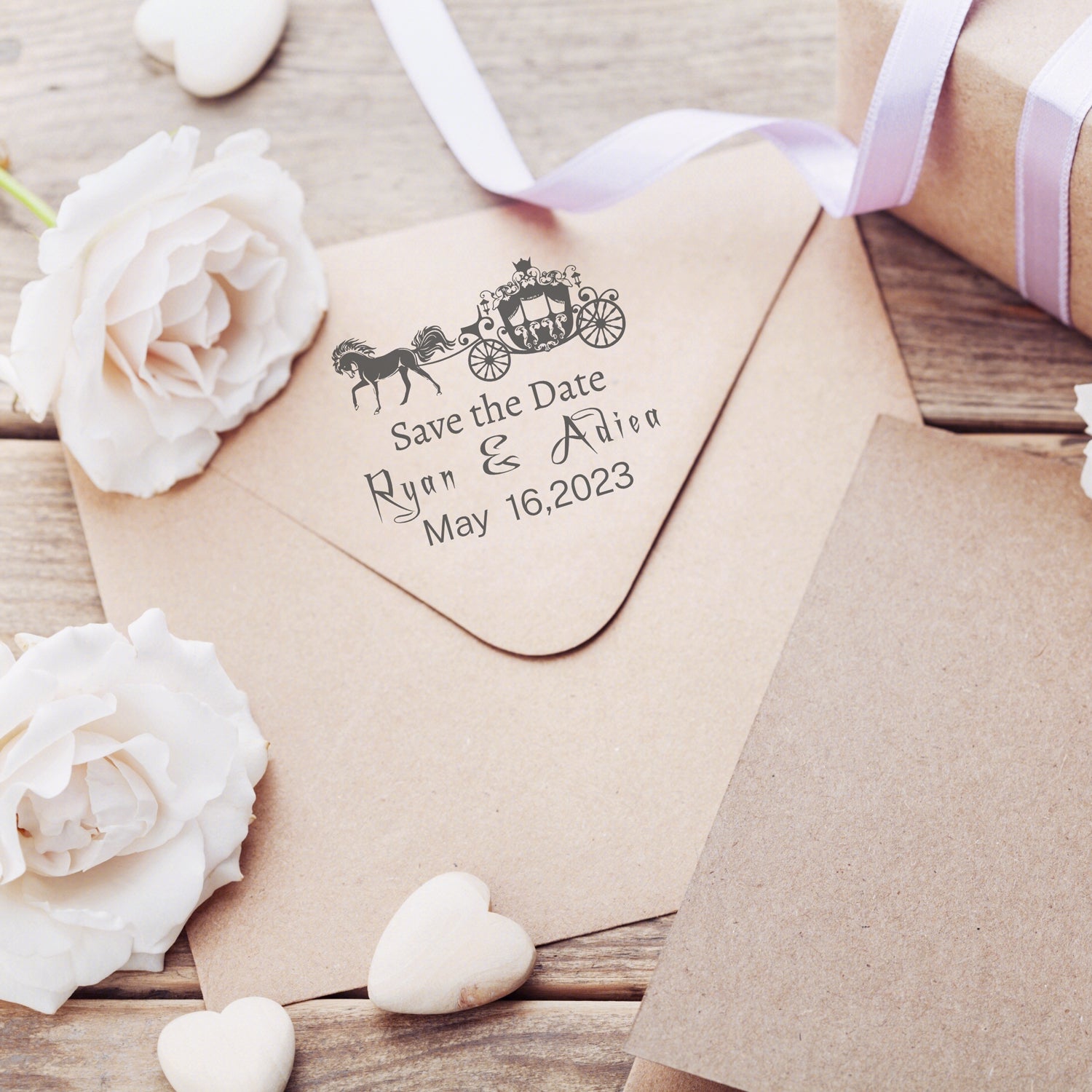 Custom Wedding Save the Date Rubber Stamp (25 Designs)7