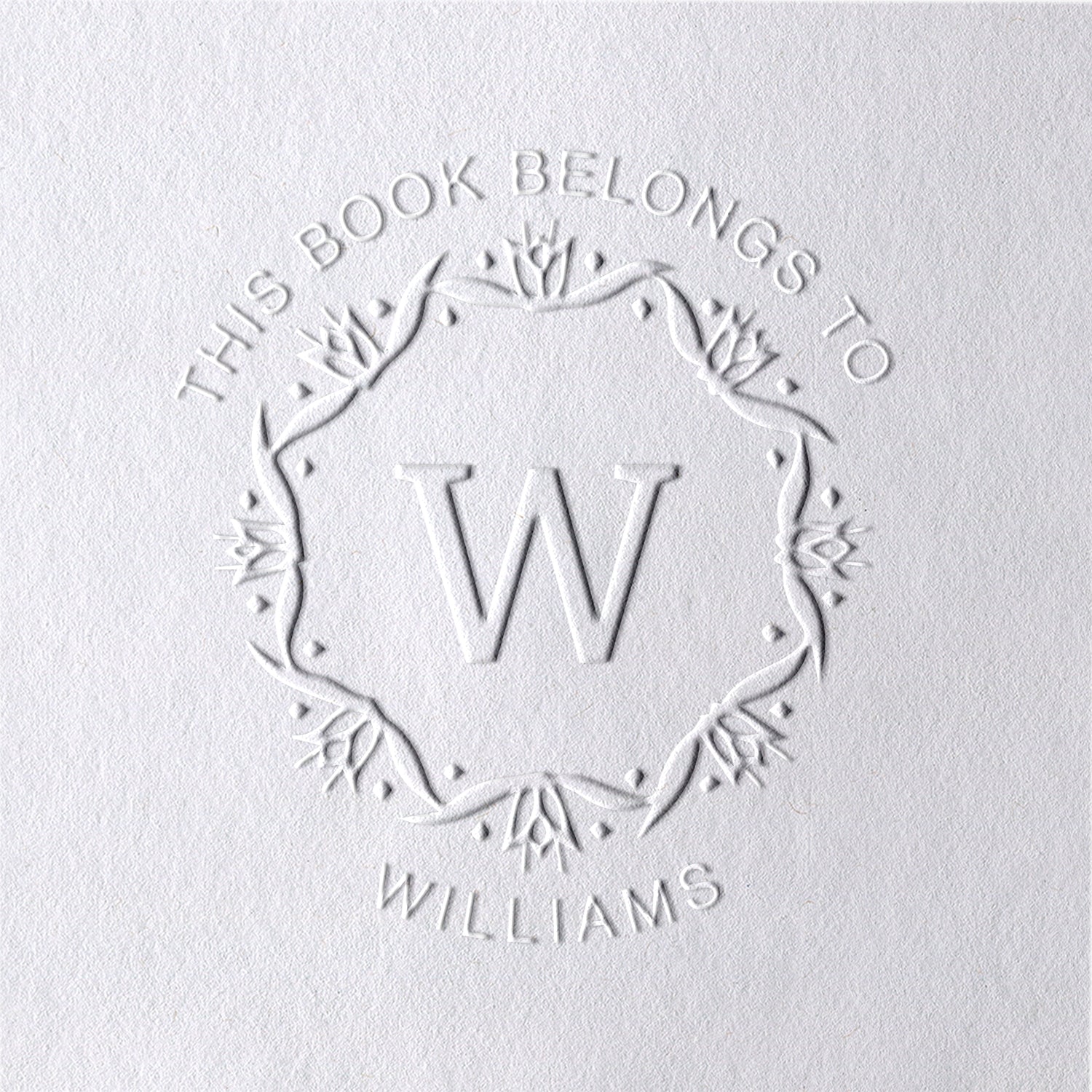 Custom Wreath Initials Book Embosser Custom Wreath Initials Book Embosser22-11