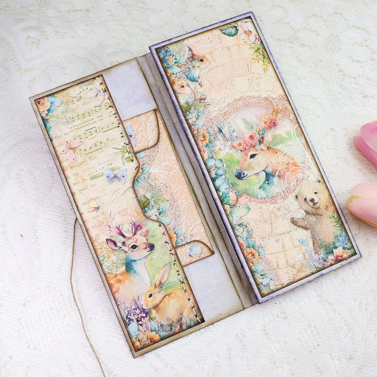 Cute Animals Trifold Booklet - DIY Junk Journal Craft Kit | Stamprints