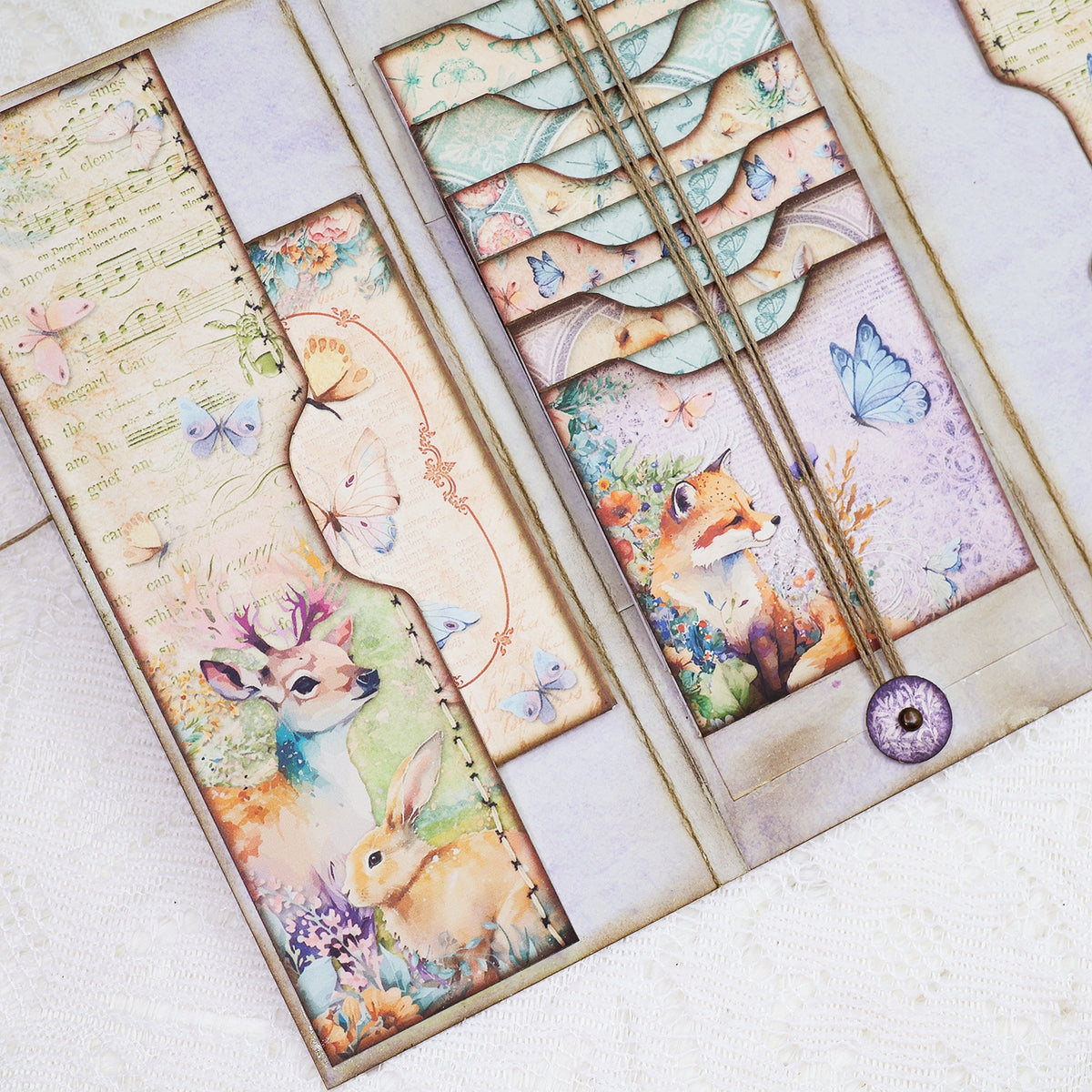 Cute Animals Trifold Booklet - DIY Junk Journal Craft Kit | Stamprints